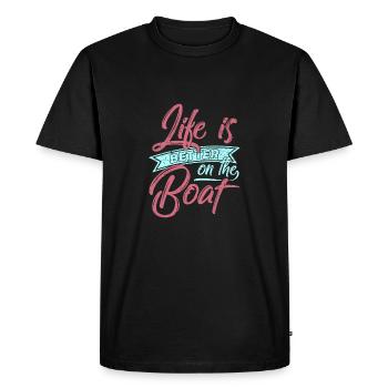 Boat sailing ocean cruise sailboat - Men's Premium Organic T-Shirt - black - Front - Nico (187cm)