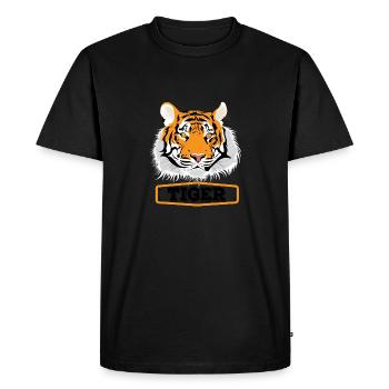 tigre - T-shirt Premium bio Homme - noir - Devant - Nico (187cm)