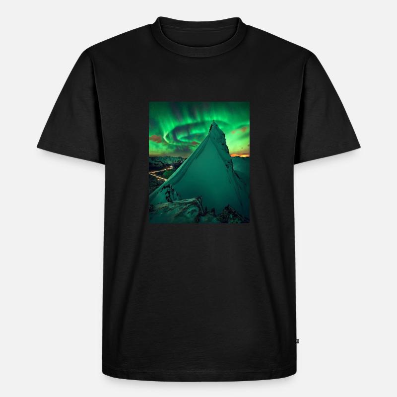 Polarlicht - Männer Premium Bio T-Shirt - Schwarz