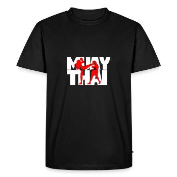 MUAY THAI - DESIGN DE CHEMISE - MMA / KICKBOXING - T-shirt Premium bio Homme - noir - Devant - Nico (187cm)