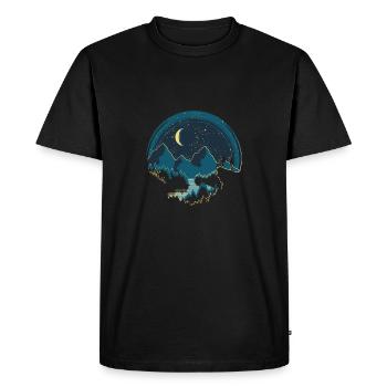 promenade nocturne - T-shirt Premium bio Homme - noir - Devant - Nico (187cm)