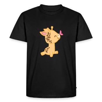 Girafe - Girafes - Girafe fan - Papillon - T-shirt Premium bio Homme - noir - Devant - Nico (187cm)