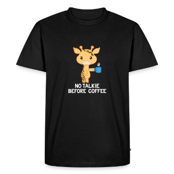 Girafe - Girafe - Girafe fan - Pas de café - T-shirt Premium bio Homme - noir - Devant - Nico (187cm)