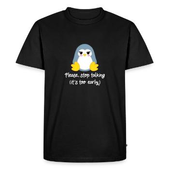 Penguin - penguins - penguin motif - morning muffle - Men's Premium Organic T-Shirt - black - Front - Nico (187cm)