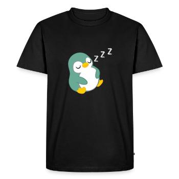Penguin - penguins - penguin motif - sleeping - Men's Premium Organic T-Shirt - black - Front - Nico (187cm)