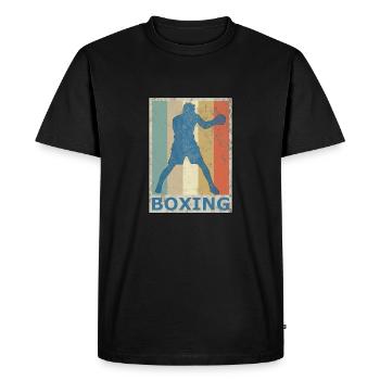 Rétro style vintage Boxe Boxe Kickboxing - T-shirt Premium bio Homme - noir - Devant - Nico (187cm)