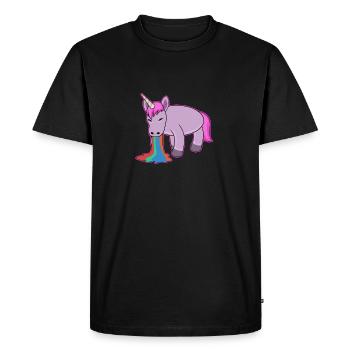 Gay Pride Unicorn Rainbow Gay & Lesbian - Men's Premium Organic T-Shirt - black - Front - Nico (187cm)
