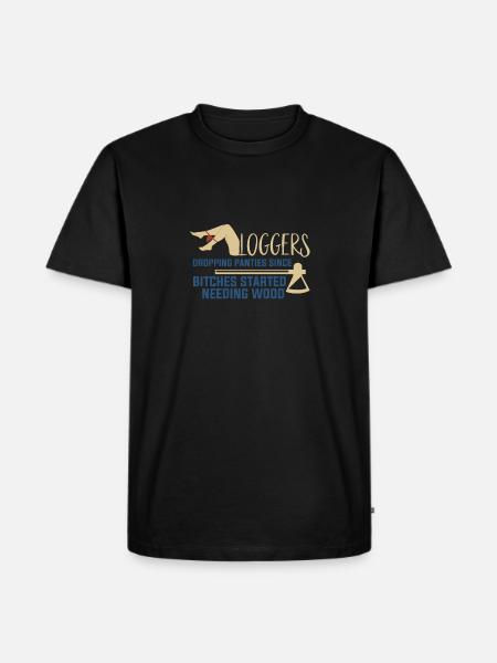 Logging Needing Wood Funny Logger - Men's Premium Organic T-Shirt - black