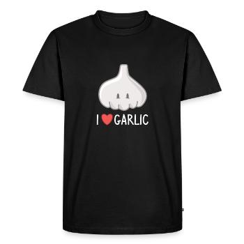 Garlic Lovers I Love Garlic - Men's Premium Organic T-Shirt - black - Front - Nico (187cm)