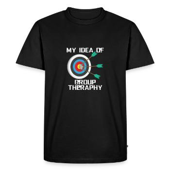 Bogenschießen Therapie - Männer Premium Bio T-Shirt - Schwarz - Vorne - Nico (187cm)