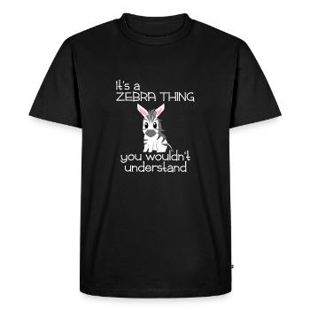 Zebra - Zebras - Zebra T-Shirt - Zebra Motive - Men's Premium Organic T-Shirt - black - Front - Nico (187cm)