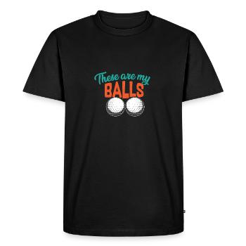 balle de golf - T-shirt Premium bio Homme - noir - Devant - Nico (187cm)