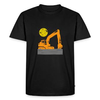 Excavator construction worker construction site excavating children - Men's Premium Organic T-Shirt - black - Front - Nico (187cm)