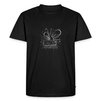 Cat Kitten Synthesizer Music Gift - Men's Premium Organic T-Shirt - black - Front - Nico (187cm)