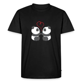 Panda - Panda T-Shirt - Panda Motivation - Amour - T-shirt Premium bio Homme - noir - Devant - Nico (187cm)