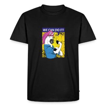 We can do it Unicorn Unicorn Women's Power Girlpower - Men's Premium Organic T-Shirt - black - Front - Nico (187cm)