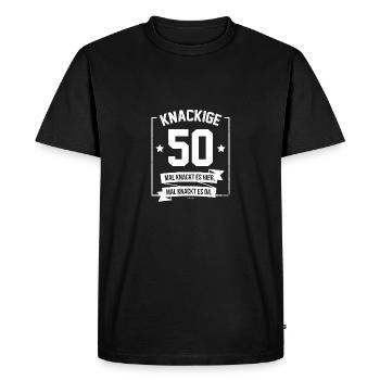 Crisp 50 50e anniversaire 50 ans cadeau - T-shirt Premium bio Homme - noir - Devant - Nico (187cm)