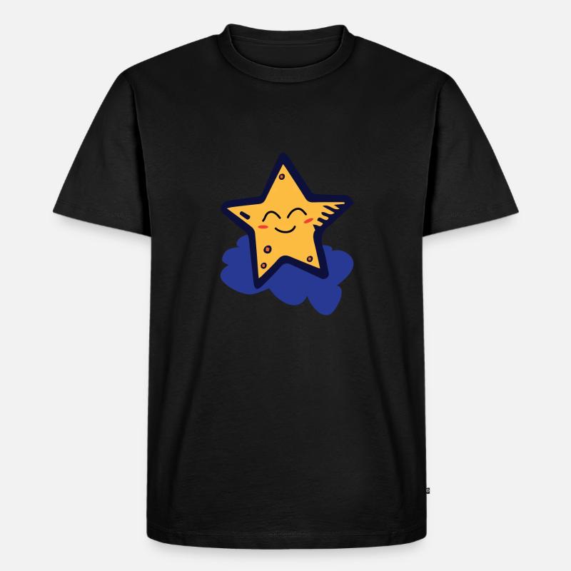 Stern auf einer Wolke - Männer Premium Bio T-Shirt - Schwarz