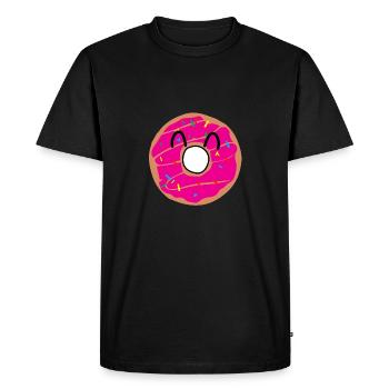 Donut with hole and sprinkles - Men's Premium Organic T-Shirt - black - Front - Nico (187cm)
