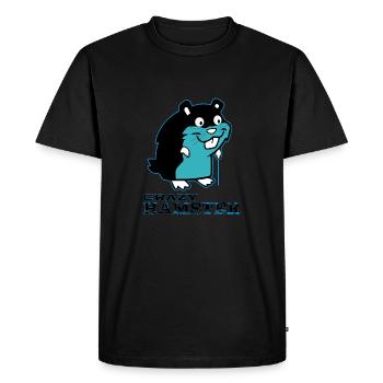Crazy Hamster - Men's Premium Organic T-Shirt - black - Front - Nico (187cm)