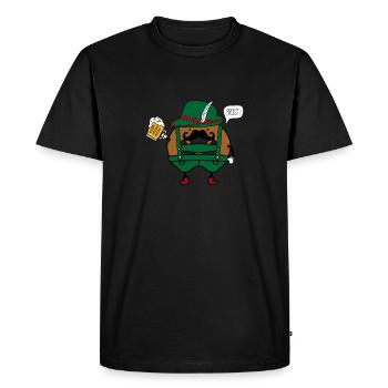 Pomme de terre en costume Prost - T-shirt Premium bio Homme - noir - Devant - Nico (187cm)