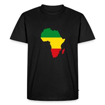 Carte de l'Afrique Reggae Rasta Rastafari Ragga Regge - T-shirt Premium bio Homme - noir - Devant - Nico (187cm)