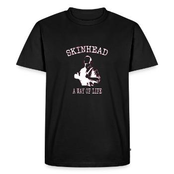 Way of life skinhead - Men's Premium Organic T-Shirt - black - Front - Nico (187cm)