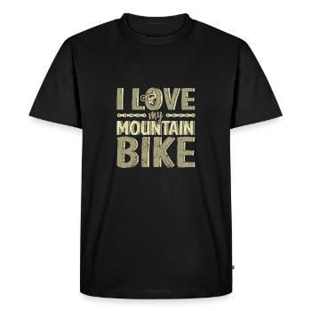 I Love My Mountain Bike Gift Bicycle - Men's Premium Organic T-Shirt - black - Front - Nico (187cm)
