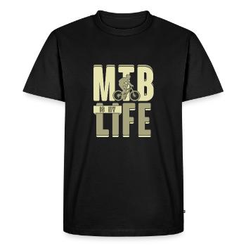 Mountain bike is my life gift wheel - Men's Premium Organic T-Shirt - black - Front - Nico (187cm)