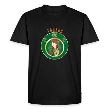 Zodiac - Horoscope - Taurus - Gift - Men's Premium Organic T-Shirt - black - Front - Nico (187cm)