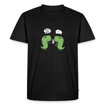 Cadeau de licorne drôle de dinosaure - T-shirt Premium bio Homme - noir - Devant - Nico (187cm)