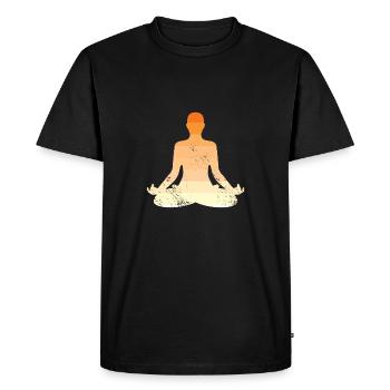 Yoga Méditation Pilates Wellness Esprit - T-shirt Premium bio Homme - noir - Devant - Nico (187cm)