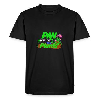 Pan with the plants - Gardener Gift - Men's Premium Organic T-Shirt - black - Front - Nico (187cm)