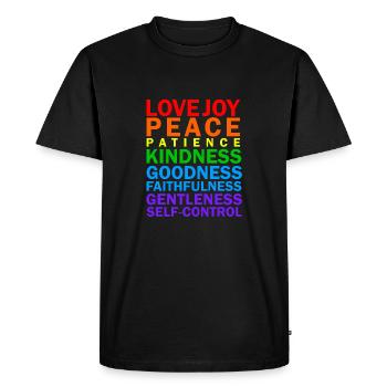 Fruit de l'esprit - T-shirt Premium bio Homme - noir - Devant - Nico (187cm)
