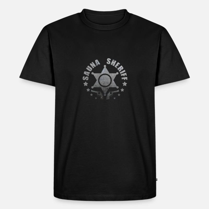 Sauna Sheriff - Männer Premium Bio T-Shirt - Schwarz