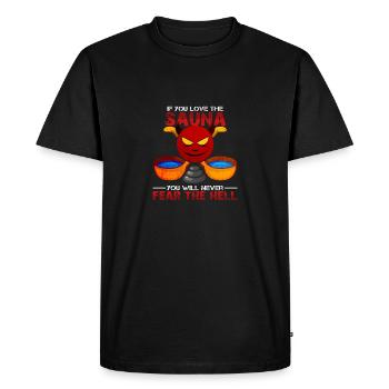 sauna - T-shirt Premium bio Homme - noir - Devant - Nico (187cm)
