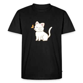 Chat - chats T-shirt - chats - papillon - T-shirt Premium bio Homme - noir - Devant - Nico (187cm)