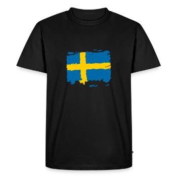 Drapeau Sverige - Drapeau de la Suède - Drapeau de la Suède - T-shirt Premium bio Homme - noir - Devant - Nico (187cm)