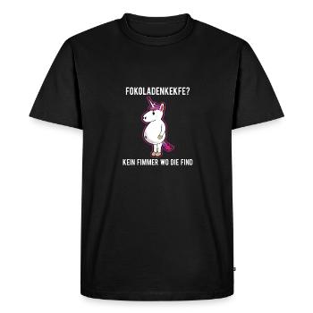 FOKOLADENKEKFE NO FIMMER WHERE TO FIND THE - Men's Premium Organic T-Shirt - black - Front - Nico (187cm)