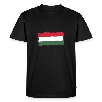 Magyarország zászló - Hongrie drapeau - Hongrie flag - T-shirt Premium bio Homme - noir - Devant - Nico (187cm)