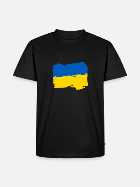 Україна прапор - Ukraine flag - Ukraine flag - Men's Premium Organic T-Shirt - black