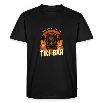 Suivez-moi au T-shirt hawaïen luau du Tiki Bar - T-shirt Premium bio Homme - noir - Devant - Nico (187cm)