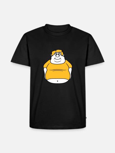 circle ball man fat thick clipart cartoon cartoon lu - Men's Premium Organic T-Shirt - black