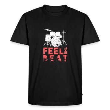 Sentez le battement du batteur cadeau disant - T-shirt Premium bio Homme - noir - Devant - Nico (187cm)