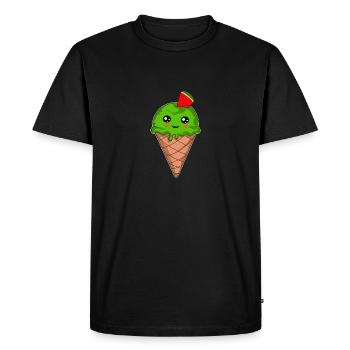 Sweet Melon Ice Cream Cute Melon Ice Cream Gift - Men's Premium Organic T-Shirt - black - Front - Nico (187cm)