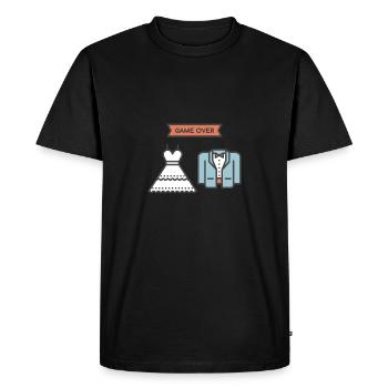 Wedding - Game Over - Gift - Men's Premium Organic T-Shirt - black - Front - Nico (187cm)