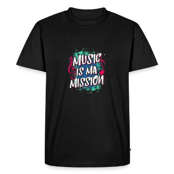 la musique est ma mission - T-shirt Premium bio Homme - noir - Devant - Nico (187cm)