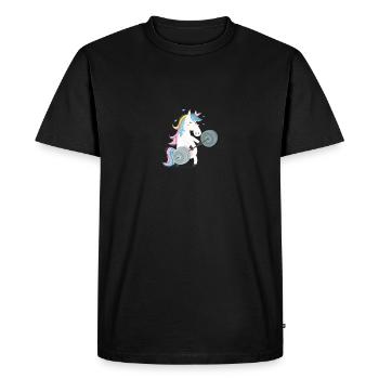 Funny Licorne Gym - T-shirt Premium bio Homme - noir - Devant - Nico (187cm)