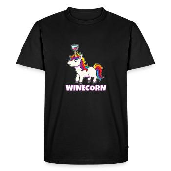 Unicorn Winecorn Unicorn Wine Drink Alcohol Colorful - Men's Premium Organic T-Shirt - black - Front - Nico (187cm)