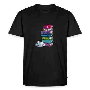J'adore lire des livres pour apprendre Lire étudiant en design - T-shirt Premium bio Homme - noir - Devant - Nico (187cm)